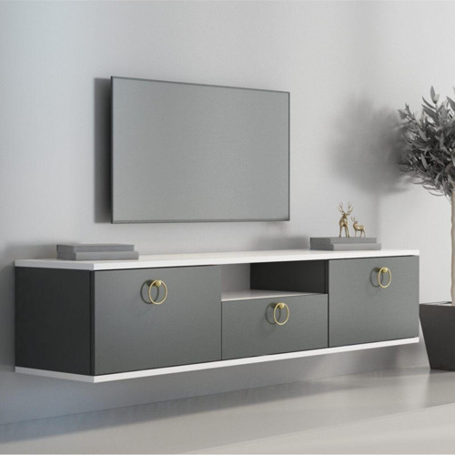 Wall Tv Ünitesi 150 Cm Beyaz Antrasit