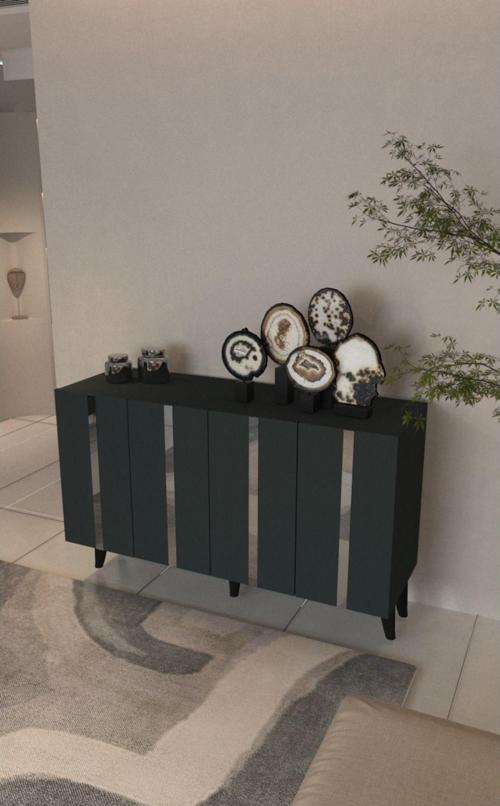 Erde Konsol 120 Cm Antrasit - Gümüş