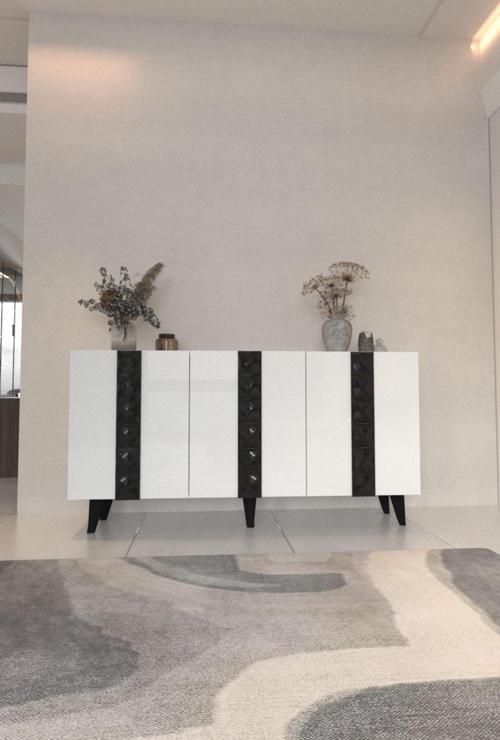 Lelas Konsol 135 Cm Parlak Beyaz