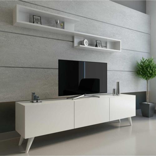 Cambridge Beyaz Tv Ünitesi 150 Cm Parlak