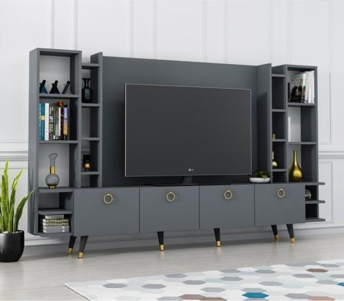 Antrasit Pastel Tv Ünitesi Renk 220 Cm X2125