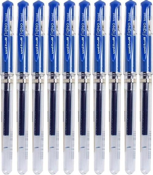 Mavi İmza Kalemi 10 Adet Uniball Signo Broad 1.0 mm Roller Pilot Kalem Um-153 Roller Uçlu Likit Mürekkepli Pilot Kalem
