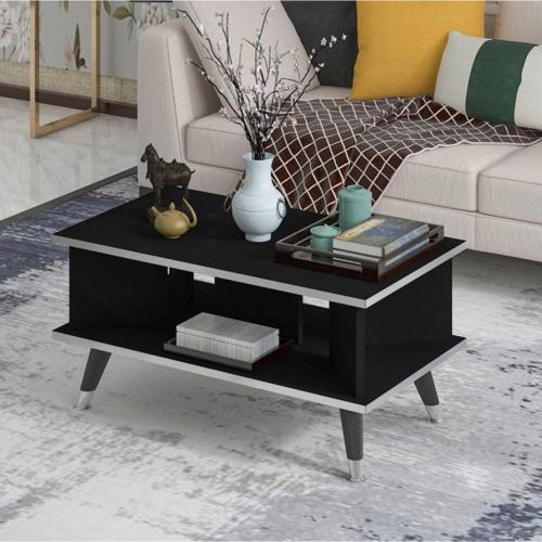 Galipol Orta Sehpa 80 Cm Siyah - Gümüş