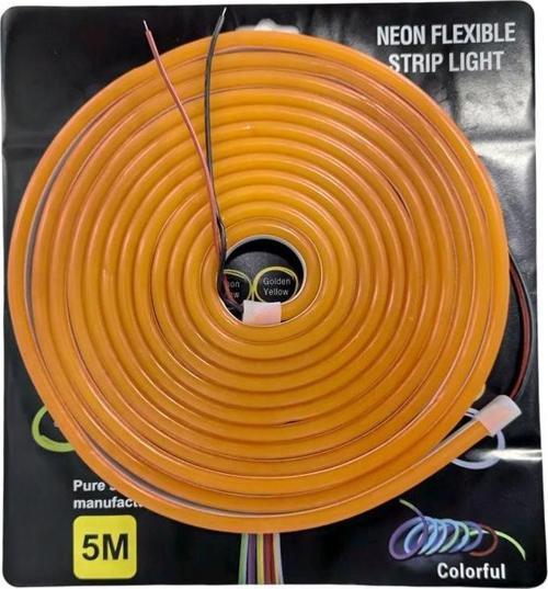 Neon şerit led 24v 8x16 mm 5 metre kesilebilir bağlantı aparatlı turuncu  / LAAM436