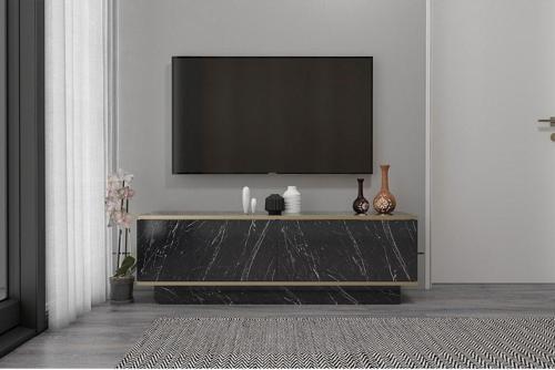 Ares Tv Ünitesi 135 Cm Bendir Mermer-Altın