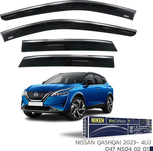 Niken Nissan Qashqai 2023 Sonrası Kromlu Cam Rüzgarlığı 4 LÜ