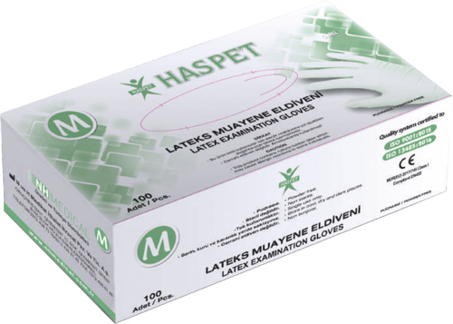 Lateks Muayene Eldiveni 100'lü M Orta Boy Pudrasız Beyaz