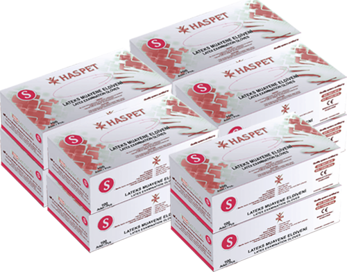 Lateks Muayene Eldiveni 100'lü S Küçük Boy Pudrasız Beyaz 10 Kutu