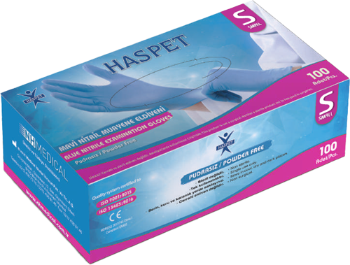 Nitril Muayene Eldiveni 100'lü S Küçük Boy Mavi