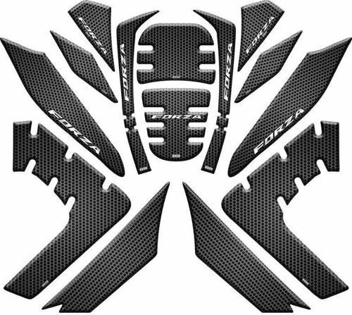 Tank Pad 003 Siyah Karbon Desenli 14 Parça Honda Forza 2021-2024