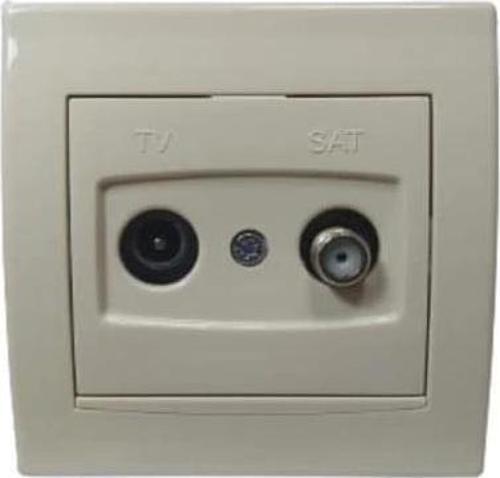 Schneider Alia TV/SAT Priz Sonlu 1dB Krem Renk