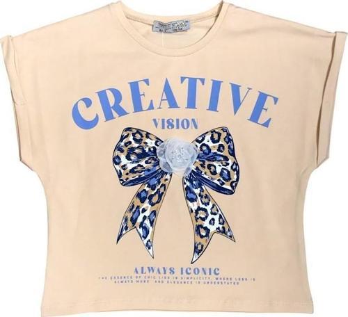 Kız Çocuk Leopar Fiyonk Tshirt