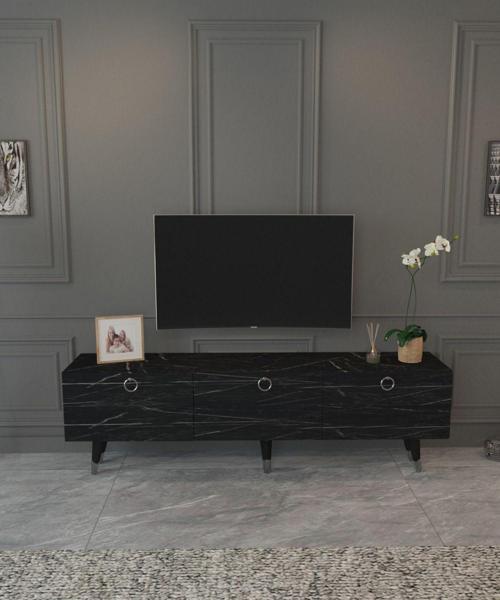 Mint Tv Ünitesi 180 Cm Bendır Mermer Gümüş