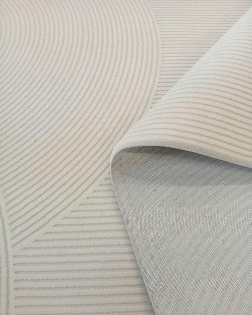 Safir Koleksiyonu Düz Renk Akrilik Halı Yumuşak Dokulu Krem