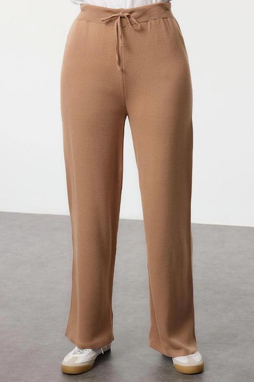 Tarz Kadın Modern Moda Normal Bel Boru Paça V Yaka Triko Yelek Pantolon Alt Üst Takım