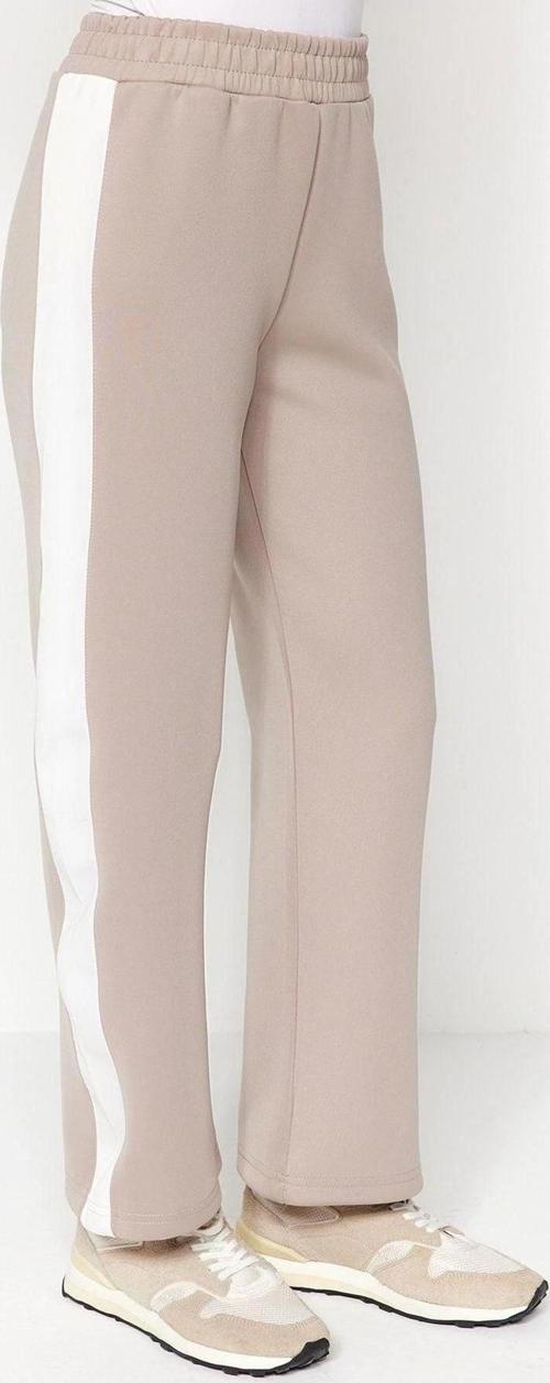 Tarz Kadın Modern Moda Normal Bel Boru Paça V Yaka Biyeli Örme Scuba Dalgıç Alt-Üst Takım