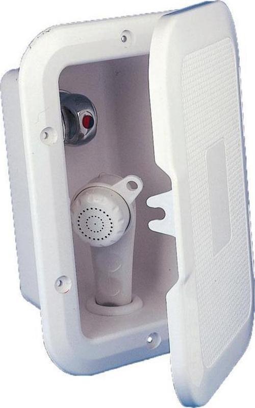 Case Side-mount, w/Shower, w/o Lid, 3m Hose, White