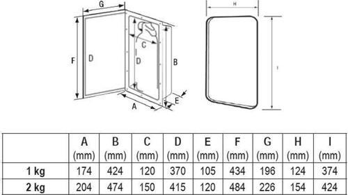 Storage Case f/Fire Extinguisher 1kg, w/Door, White