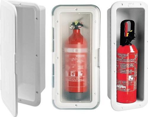 Storage Case f/Fire Extinguisher 1kg, w/o Door, White