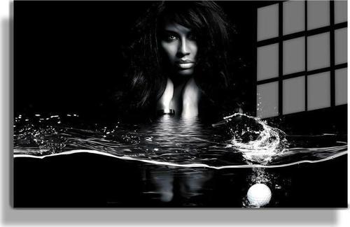 Creative Fashion 3D Dekoratif Baskı Yatay Cam Tablo 112