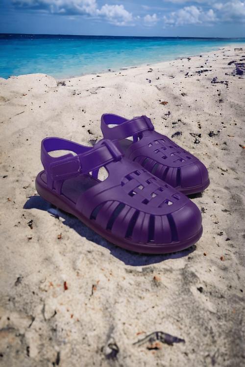 Kadın Çocuk Deniz Ayakkabısı Plaj Havuz Rafting Jel Görünümlü Şeritli Kaydırmaz Taban Sandalet 309