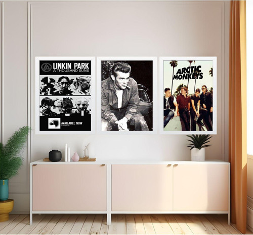 Modern Tarz Mdf Plastik Çerçeveli 3'Lu Dekoratif Tablo 203