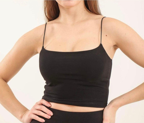 Ip Askılı Crop Siyah M
