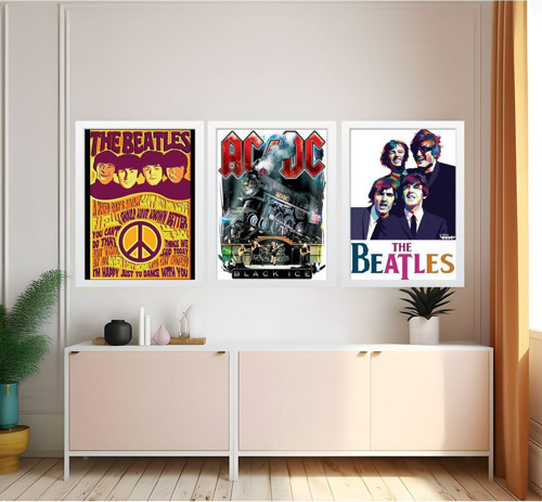 Modern Tarz Mdf Plastik Çerçeveli 3'Lu Dekoratif Tablo 173