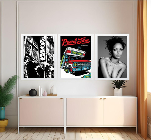Modern Tarz Mdf Plastik Çerçeveli 3'Lu Dekoratif Tablo 207