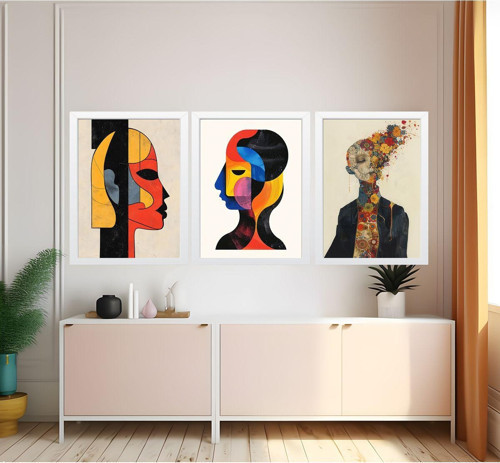 Modern Tarz Mdf Plastik Çerçeveli 3'Lu Dekoratif Tablo 138