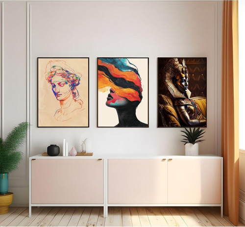 Modern Tarz Mdf Plastik Çerçeveli 3'Lu Dekoratif Tablo 139