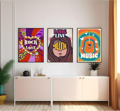 Modern Tarz Mdf Plastik Çerçeveli 3'Lu Dekoratif Tablo 201
