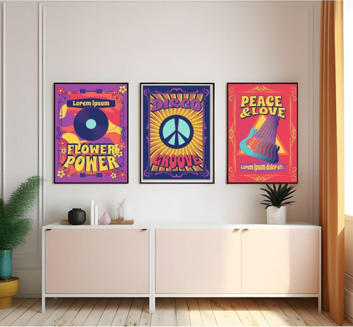 Modern Tarz Mdf Plastik Çerçeveli 3'Lu Dekoratif Tablo 183
