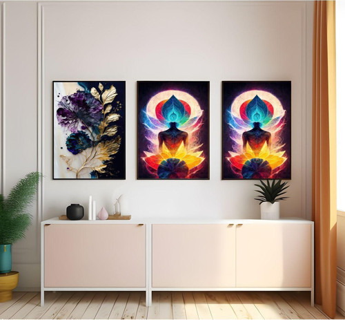 Modern Tarz Mdf Plastik Çerçeveli 3'Lu Dekoratif Tablo 20