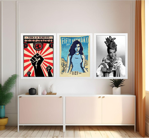 Modern Tarz Mdf Plastik Çerçeveli 3'Lu Dekoratif Tablo 209