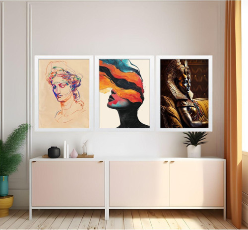 Modern Tarz Mdf Plastik Çerçeveli 3'Lu Dekoratif Tablo 139