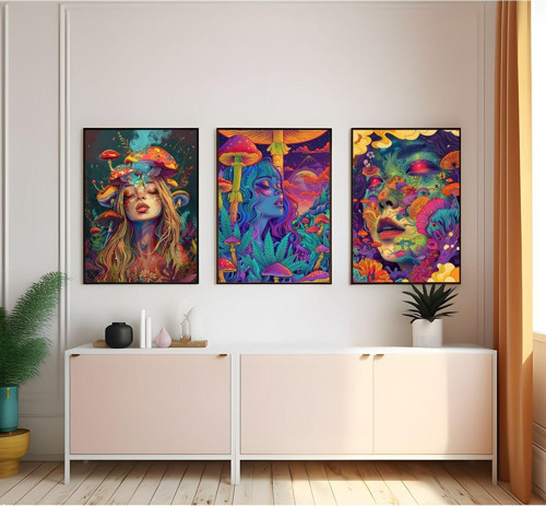 Modern Tarz Mdf Plastik Çerçeveli 3'Lu Dekoratif Tablo 88