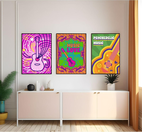 Modern Tarz Mdf Plastik Çerçeveli 3'Lu Dekoratif Tablo 200