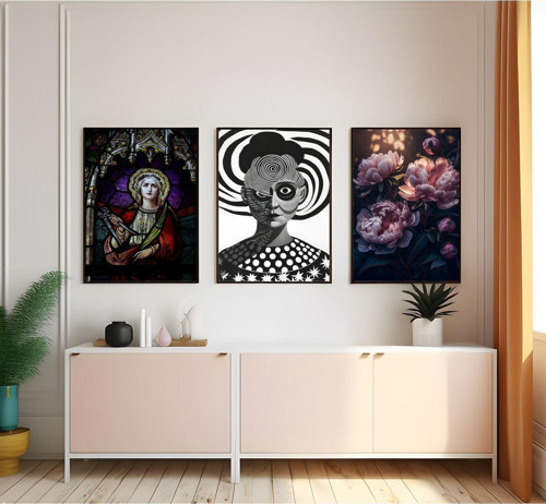 Modern Tarz Mdf Plastik Çerçeveli 3'Lu Dekoratif Tablo 97