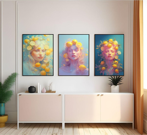 Modern Tarz Mdf Plastik Çerçeveli 3'Lu Dekoratif Tablo 46