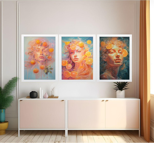 Modern Tarz Mdf Plastik Çerçeveli 3'Lu Dekoratif Tablo 49