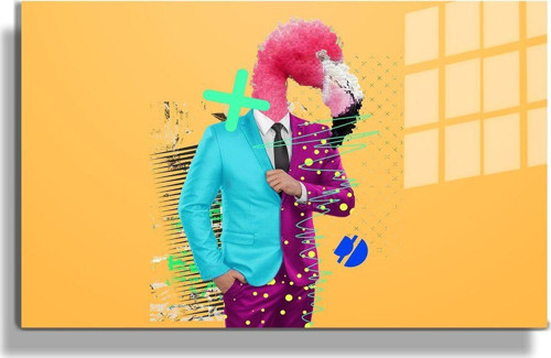 Popart Digital Sanatlar,3D Dekoratif Baskı Yatay Cam Tablo 42