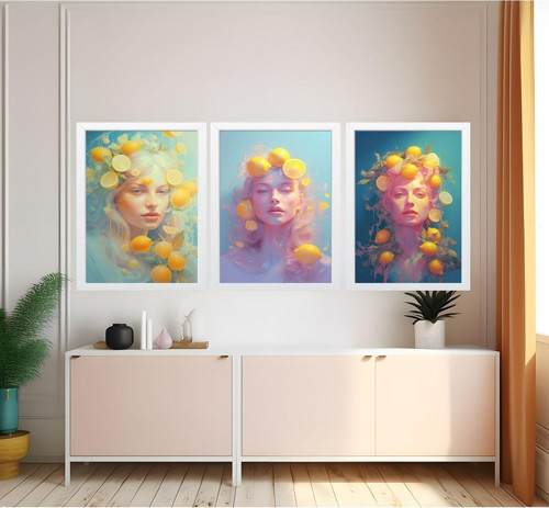 Modern Tarz Mdf Plastik Çerçeveli 3'Lu Dekoratif Tablo 46