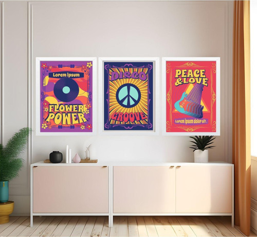 Modern Tarz Mdf Plastik Çerçeveli 3'Lu Dekoratif Tablo 183