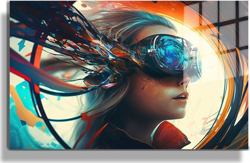 Popart Digital Sanatlar,3D Dekoratif Baskı Yatay Cam Tablo 27