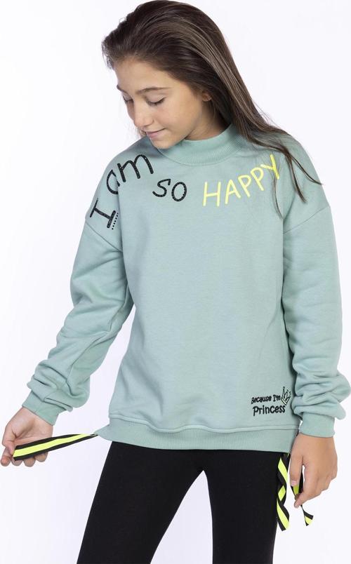 Toontoy Kız Çocuk Balıkçı Yaka İçi Pamuklu Sweatshirt