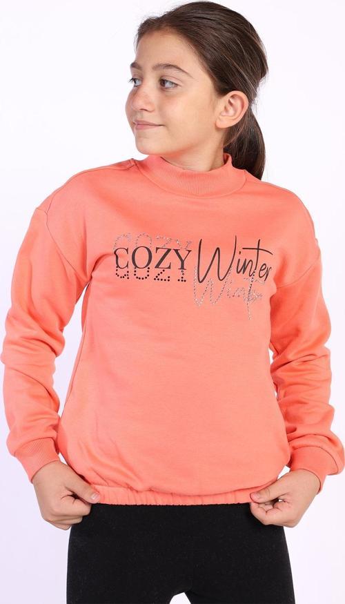 Toontoy Kız Çocuk Balıkçı Yaka İçi Pamuklu Sweatshirt