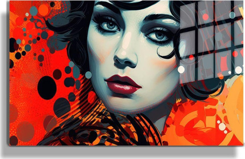 Popart Digital Sanatlar,3D Dekoratif Baskı Yatay Cam Tablo 78