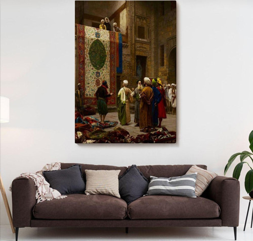 Özel Tasarım, Dekortif Baskı osman Hamdi Bey'İn Halı Tüccarı İsimli Eseri Kanvas Tablo-5123