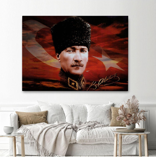 Özel Tasarım, Dekortif Baskı atatürk Tablosu-6632